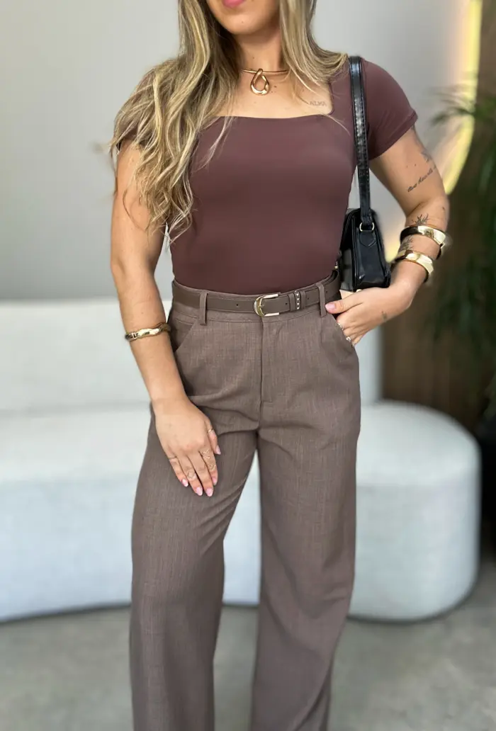 calça alfaiataria lorena marrom calça alfaiataria lorena marrom