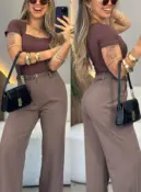 calça alfaiataria lorena marrom