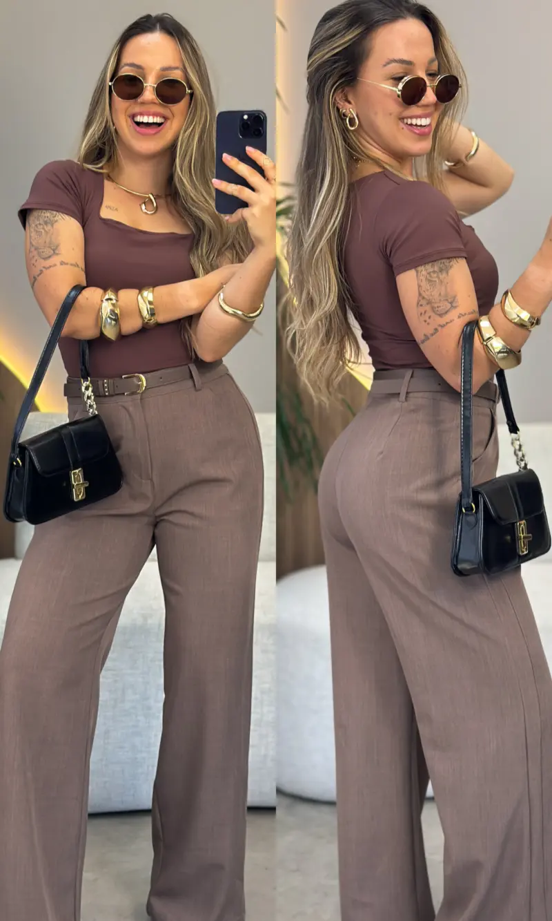 calça alfaiataria lorena marrom