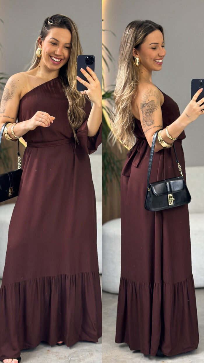 vestido lorena marrom vestido lorena marrom