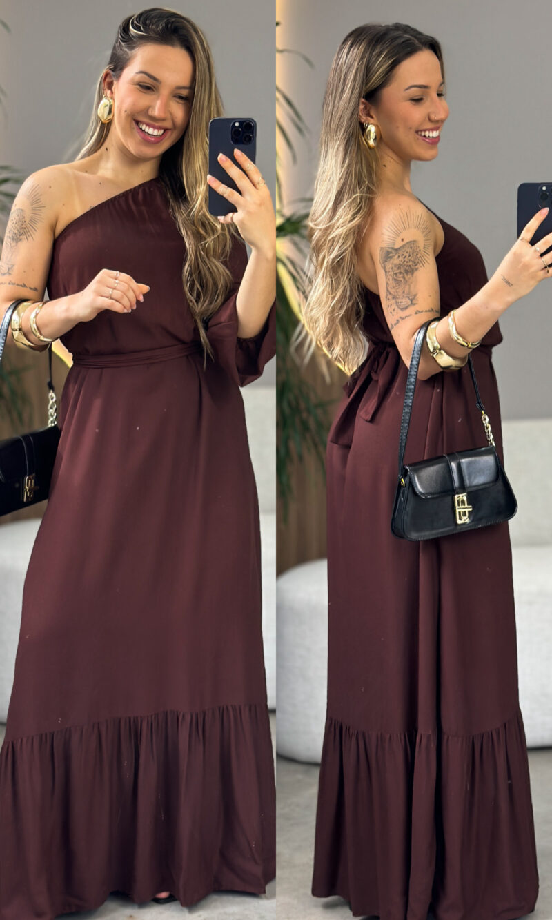 vestido lorena marrom vestido lorena marrom