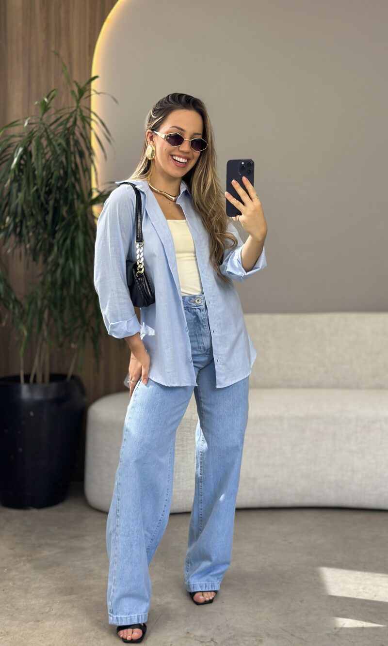 camisa zuri azul camisa zuri azul