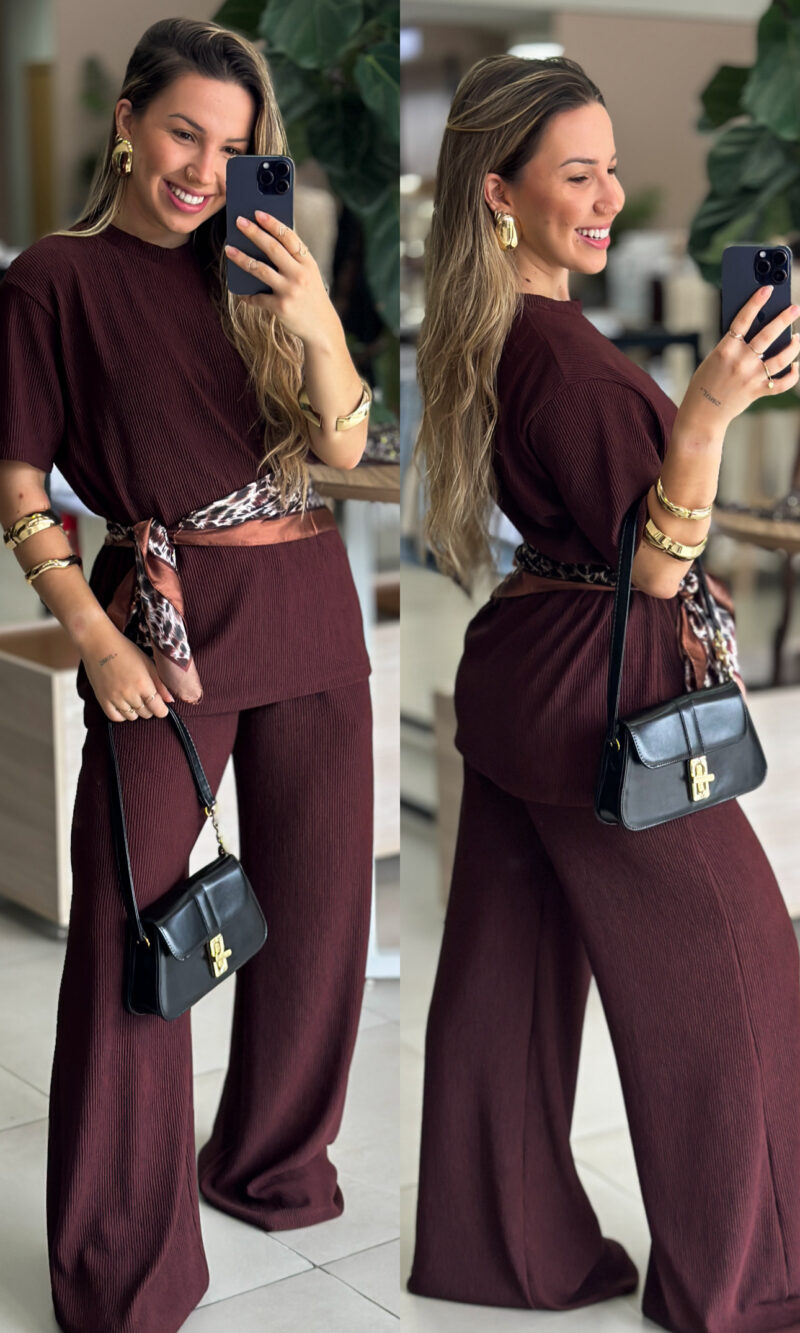 conjunto caetana marrom