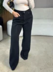 calça wide leg pedraria