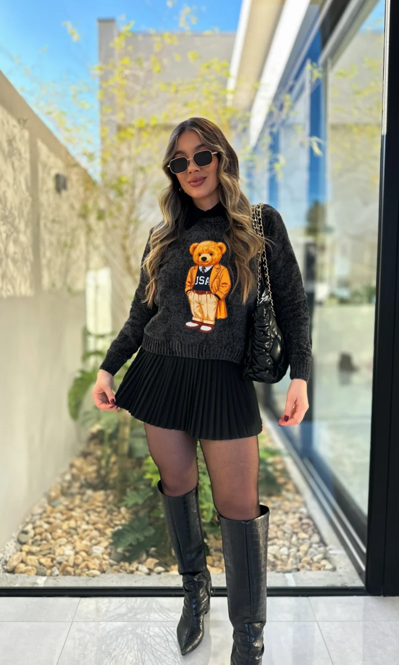 blusa teddy preto