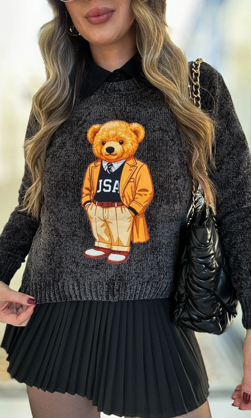 blusa teddy preto