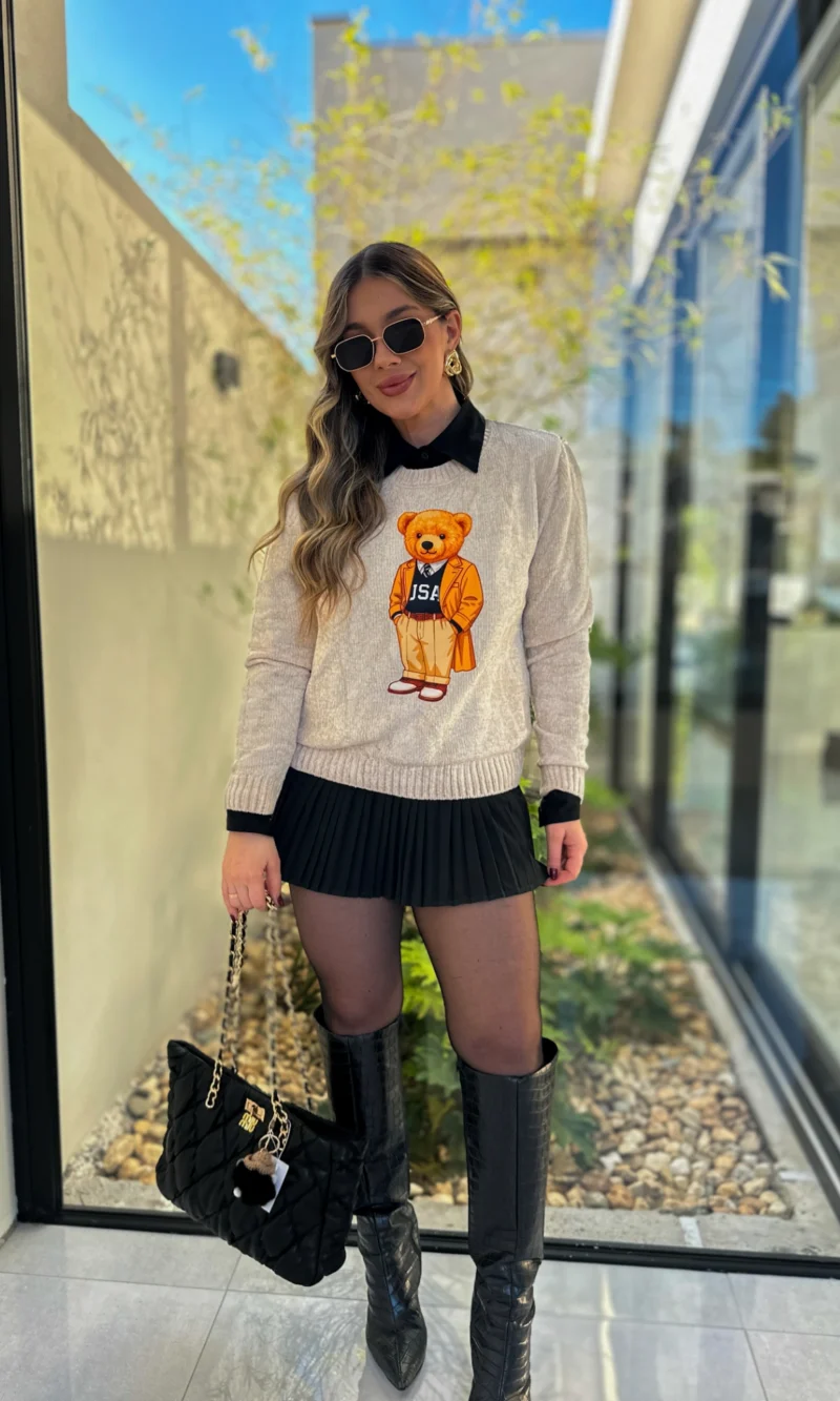blusa teddy preto