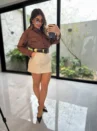 camisa suede brenda preto