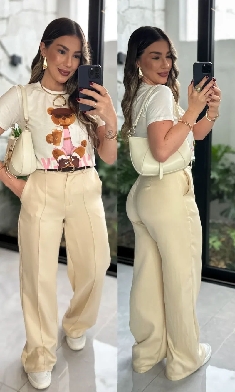 calça em alfaiataria esther bege