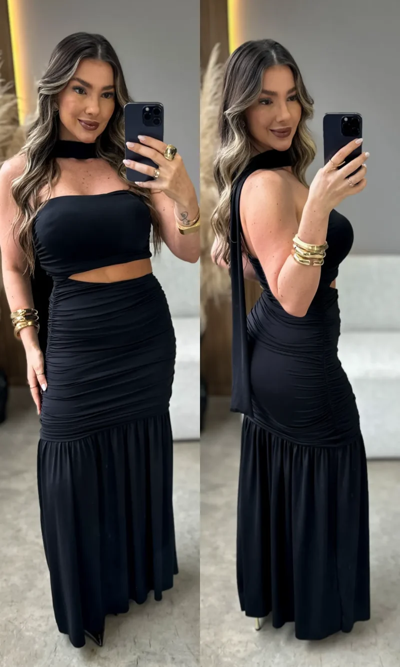 vestido damara preto