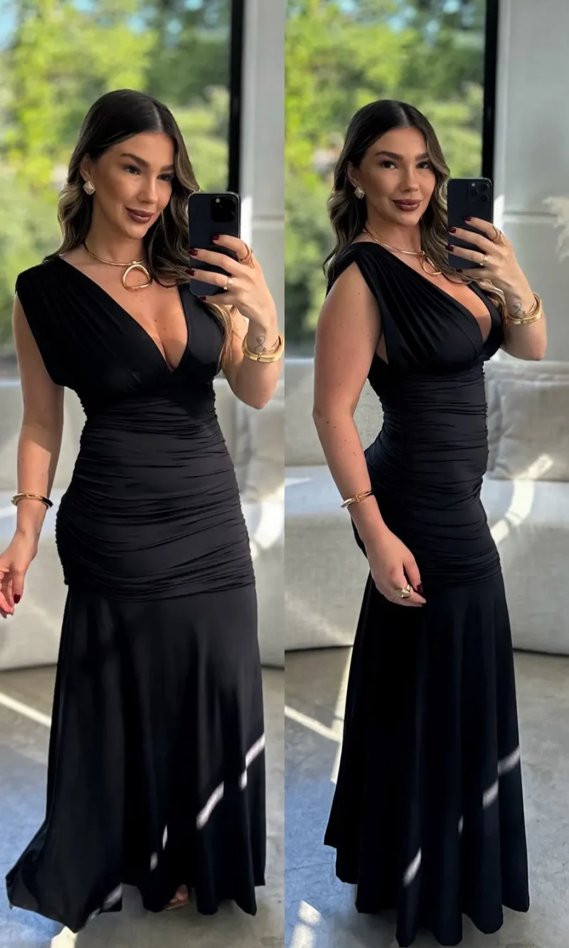 vestido hamada preto